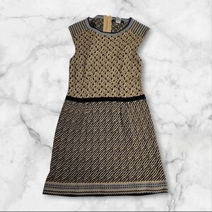 Nanette Lepore Zanafi 100% Wool Sweater Dress Sleeveless Size M Tan